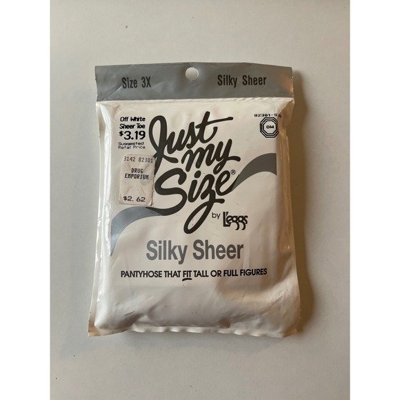 Vintage 1997 L'eggs‎ Just My Size Pantyhose 3x off white silky Sheer New 82301 - Picture 1 of 2